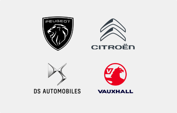 Peugeot, Citroën, DS Automobiles and Vauxhall logos