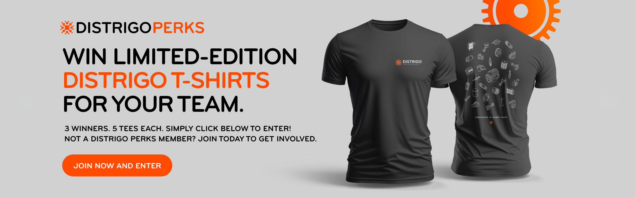 Distrigo April t-shirt competition banner for non-Perks customers